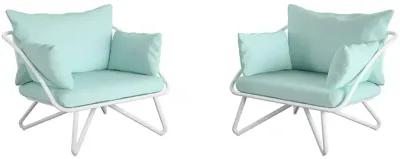 Teddi Outdoor Lounge Chairs, Set of 2