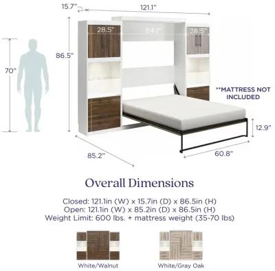 Pinnacle Murphy Bed with 2 Side Cabinets & Touch Sensor LED Lighting