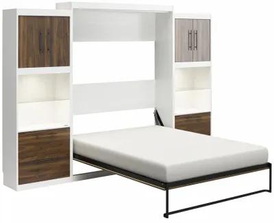 Pinnacle Murphy Bed with 2 Side Cabinets & Touch Sensor LED Lighting