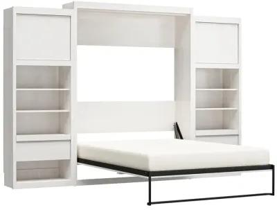 Paramount Murphy Bed with 2 Bedside Bookcase Cabinets & Slide-Out Nightstands