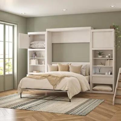 Paramount Murphy Bed with 2 Bedside Bookcase Cabinets & Slide-Out Nightstands