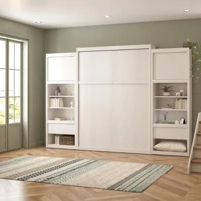 Paramount Murphy Bed with 2 Bedside Bookcase Cabinets & Slide-Out Nightstands