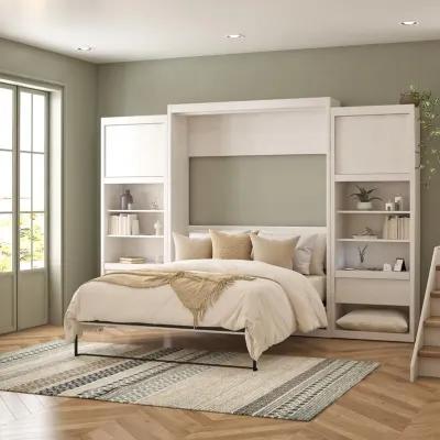 Paramount Murphy Bed with 2 Bedside Bookcase Cabinets & Slide-Out Nightstands