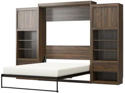 Paramount Murphy Bed with 2 Bedside Bookcase Cabinets & Slide-Out Nightstands