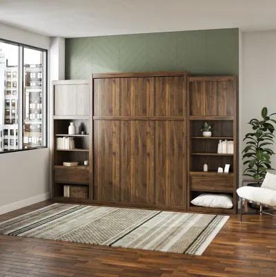 Paramount Murphy Bed with 2 Bedside Bookcase Cabinets & Slide-Out Nightstands