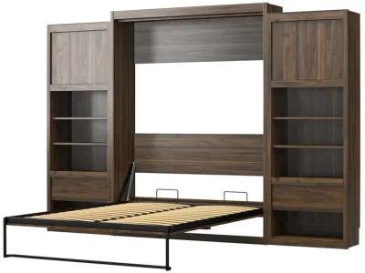 Paramount Murphy Bed with 2 Bedside Bookcase Cabinets & Slide-Out Nightstands