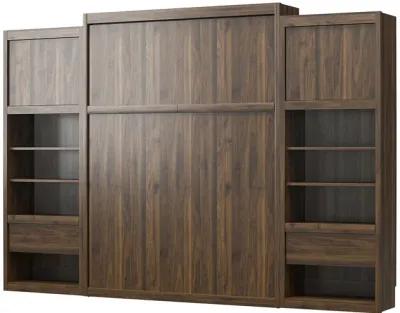 Paramount Murphy Bed with 2 Bedside Bookcase Cabinets & Slide-Out Nightstands