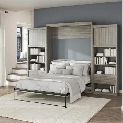 Paramount Murphy Bed with 2 Bedside Bookcase Cabinets & Slide-Out Nightstands