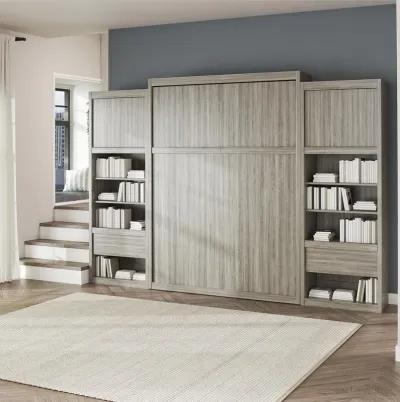 Paramount Murphy Bed with 2 Bedside Bookcase Cabinets & Slide-Out Nightstands