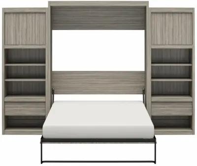 Paramount Murphy Bed with 2 Bedside Bookcase Cabinets & Slide-Out Nightstands