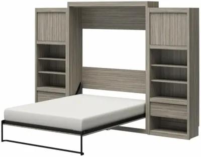 Paramount Murphy Bed with 2 Bedside Bookcase Cabinets & Slide-Out Nightstands