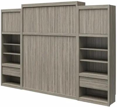 Paramount Murphy Bed with 2 Bedside Bookcase Cabinets & Slide-Out Nightstands