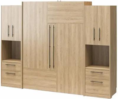 Holly Hills Murphy Bed with 2 Side Wardrobe Storage Cabinets