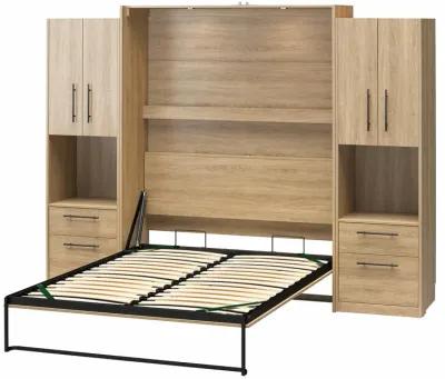 Holly Hills Murphy Bed with 2 Side Wardrobe Storage Cabinets