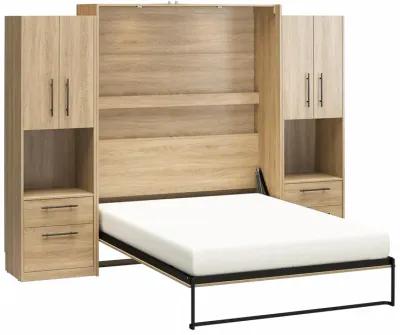 Holly Hills Murphy Bed with 2 Side Wardrobe Storage Cabinets