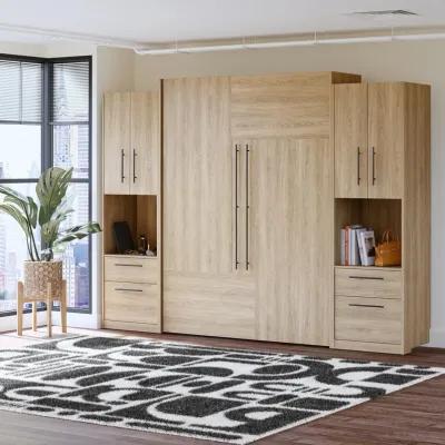 Holly Hills Murphy Bed with 2 Side Wardrobe Storage Cabinets