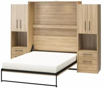 Holly Hills Murphy Bed with 2 Side Wardrobe Storage Cabinets