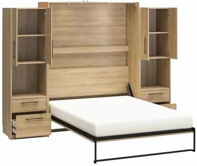 Holly Hills Murphy Bed with 2 Side Wardrobe Storage Cabinets