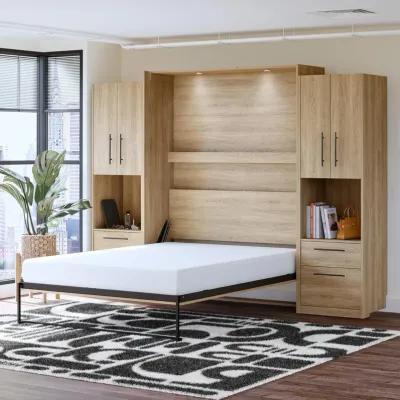 Holly Hills Murphy Bed with 2 Side Wardrobe Storage Cabinets