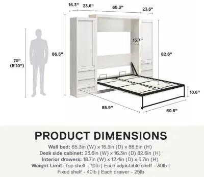 Paramount Murphy Bed with 2 Armoire Side Cabinets