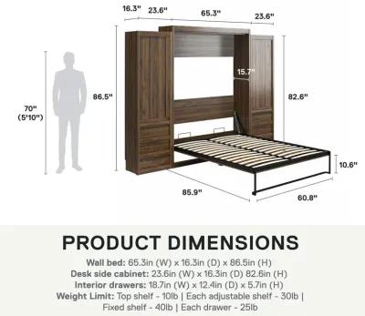 Paramount Murphy Bed with 2 Armoire Side Cabinets