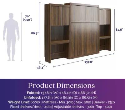 Paramount Murphy Bed with 2 Vanity/Desk Side Cabinets