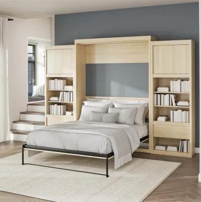 Paramount Murphy Bed with 2 Bedside Bookcase Cabinets & Slide-Out Nightstands