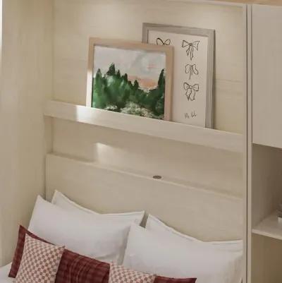 Greenwich Murphy Bed with Gallery Shelf and Touch Sensor LED Lighting