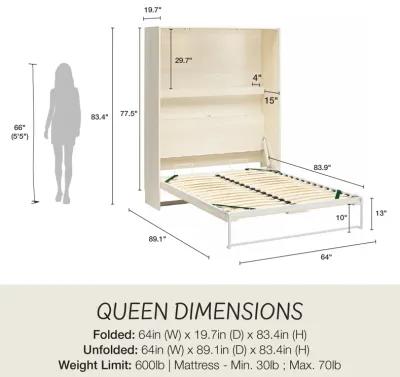 Greenwich Murphy Bed with Gallery Shelf and Touch Sensor LED Lighting