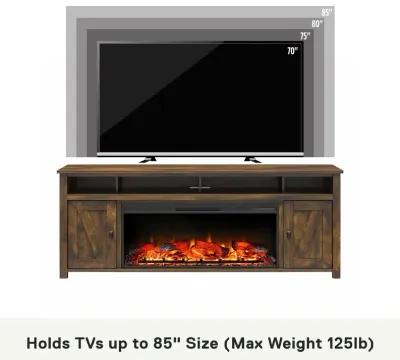 Farmington Electric Fireplace TV Console with Remote for TVs up to 85"