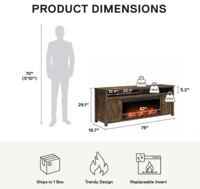 Farmington Electric Fireplace TV Console with Remote for TVs up to 85"