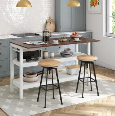 Tallen 60" Flip Kitchen Island Table