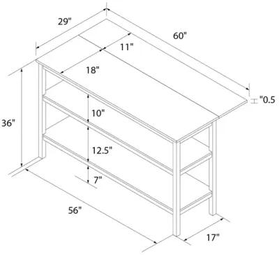 Tallen 60" Flip Kitchen Island Table