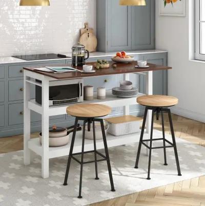 Tallen 60" Flip Kitchen Island Table