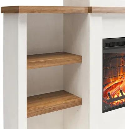 Gateswood Electric Fireplace with Mantel and Bookcase