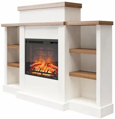 Gateswood Electric Fireplace with Mantel and Bookcase