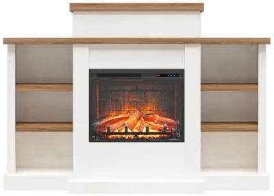 Gateswood Electric Fireplace with Mantel and Bookcase