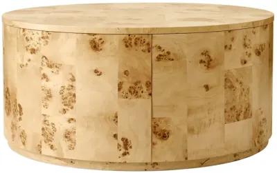 Burlwood Round Wood Veneer Coffee Table