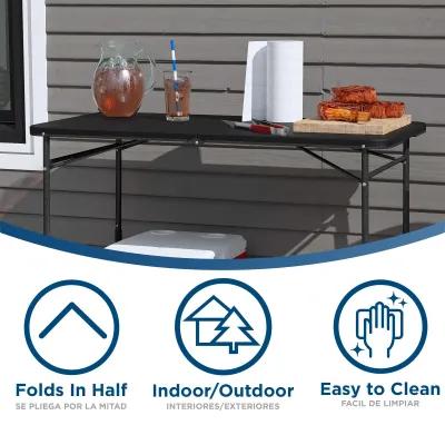 4 ft. Fold in Half Adjustable Height Indoor/Outdoor Utility Table