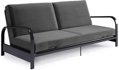 Millie Convertible Metal Frame Futon Sofa with Coil Mattress