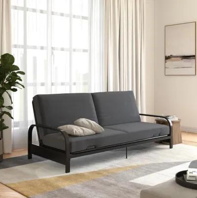 Millie Convertible Metal Frame Futon Sofa with Coil Mattress