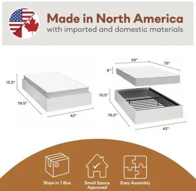 DreamSaver Platform Bed Frame with 6 Inch Mattress Included