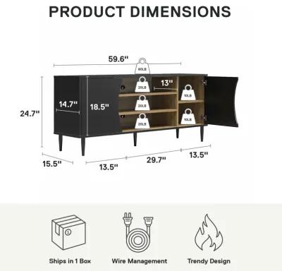 Delmar Media Console for TVs up to 65"