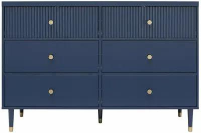 Elizabeth 6 Drawer Textured Dresser with Gold Knobs