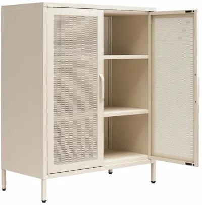 Channing 2 Door Accent Cabinet-Mesh Metal Locker