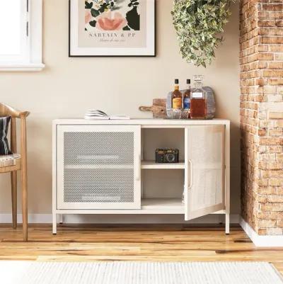 Channing 2 Door Storage Cabinet-Mesh Metal Locker