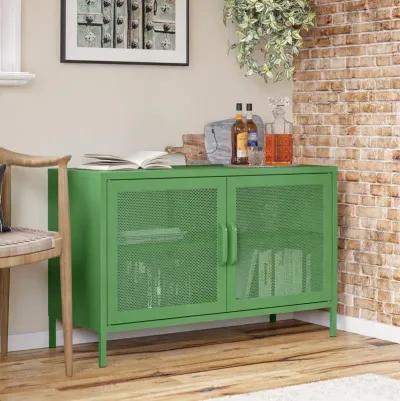 Channing 2 Door Storage Cabinet-Mesh Metal Locker