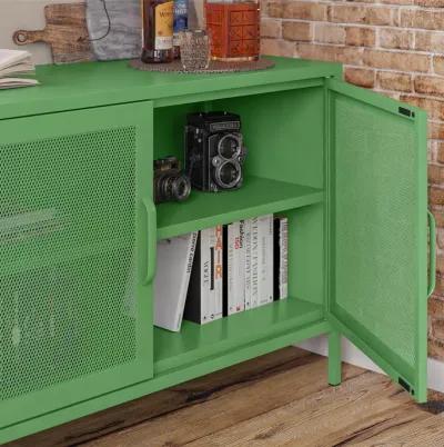 Channing 2 Door Storage Cabinet-Mesh Metal Locker