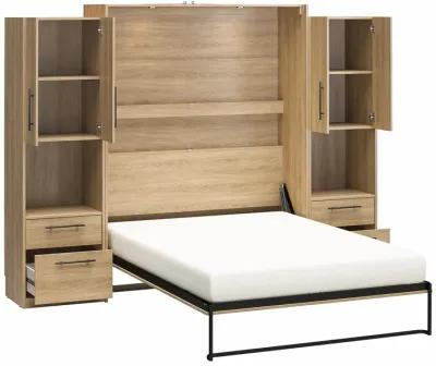 Holly Hills Queen Murphy Bed with 2 Side Cabinets and 8" Memory Foam Mattress