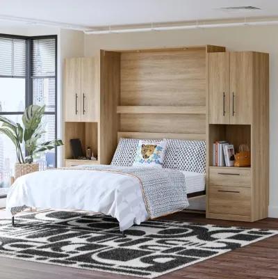 Holly Hills Queen Murphy Bed with 2 Side Cabinets and 8" Memory Foam Mattress